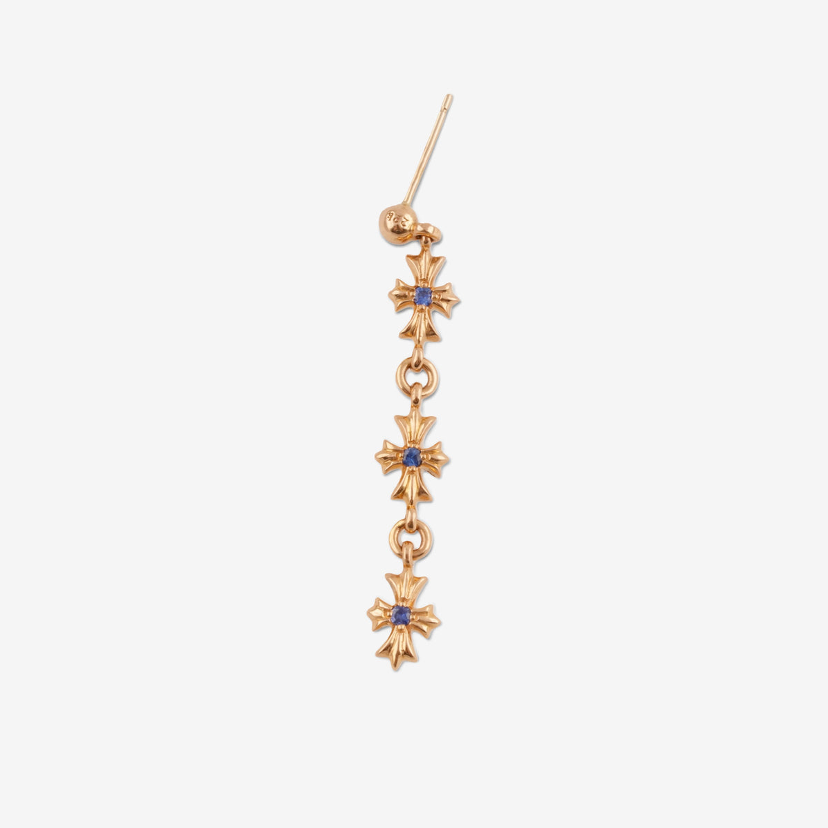 22k Triple Tiny E Sapphire Earring