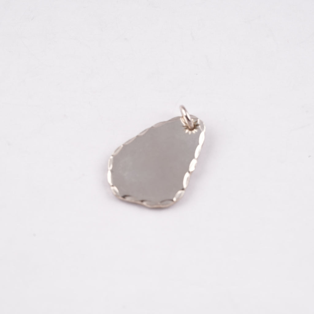 Gold Rose Stamp Drop Silver Medallion Pendant