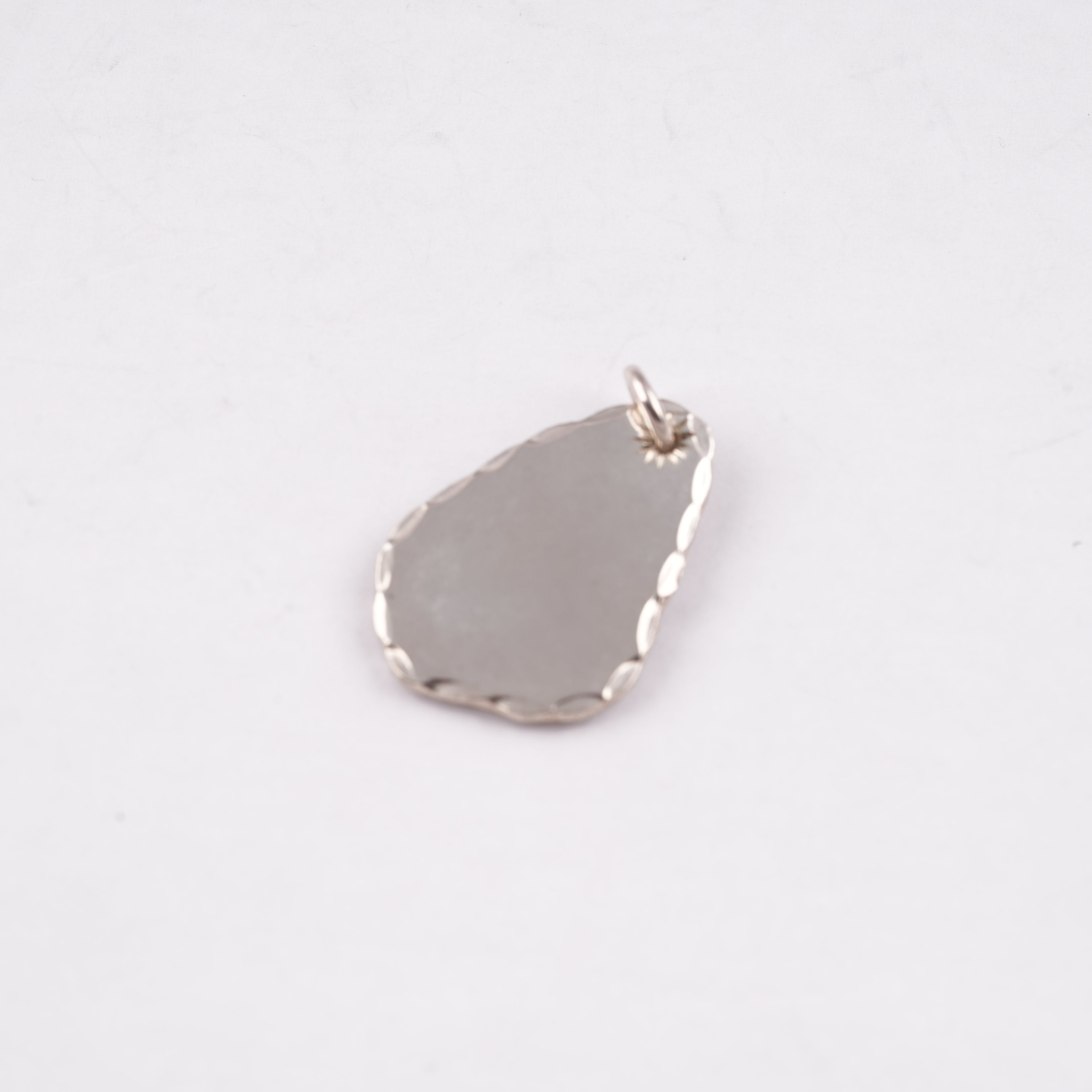 Gold Rose Stamp Drop Silver Medallion Pendant