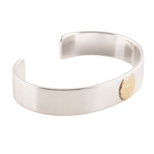 Gold Eagle Stamp Flat Silver Cuff (M) (7inch)