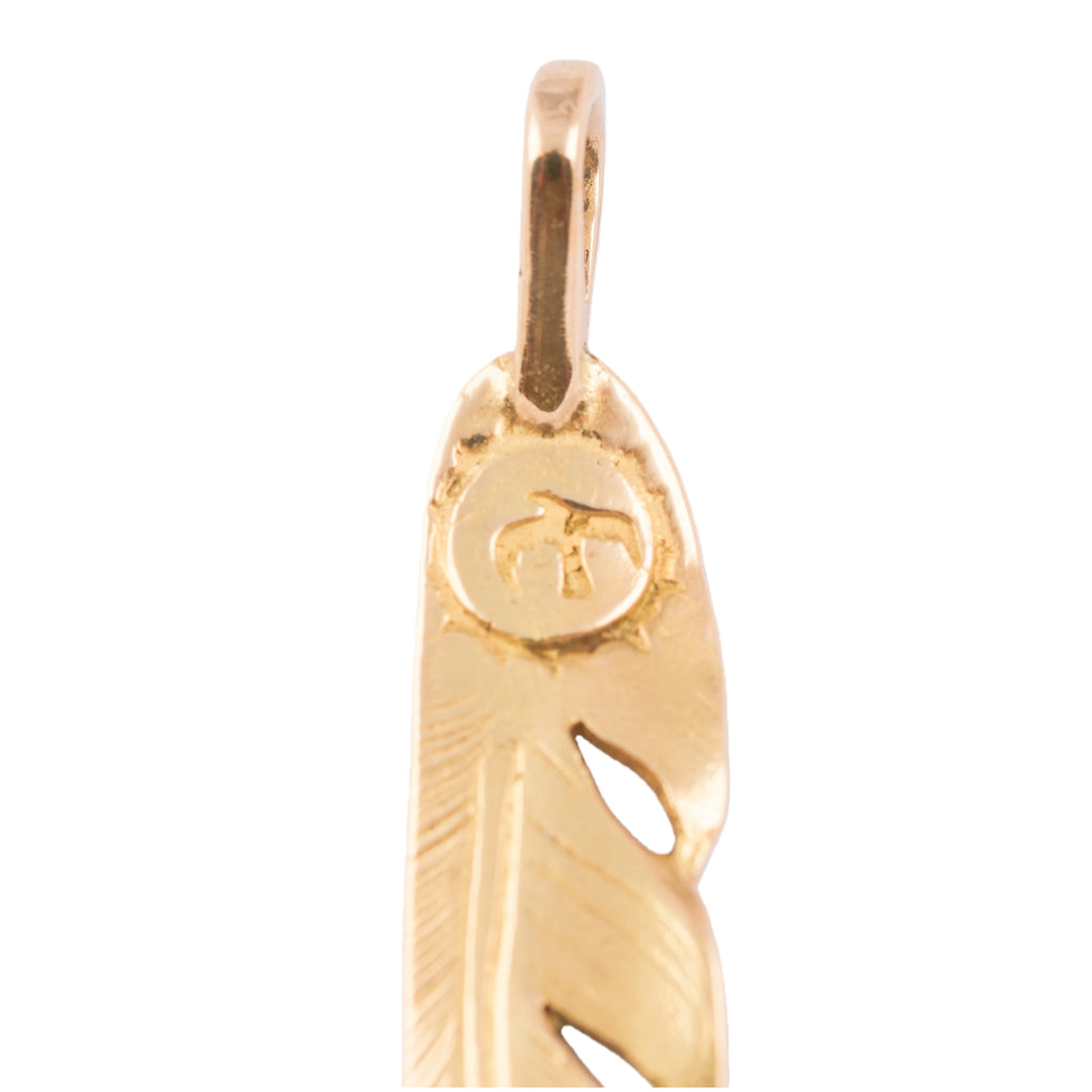 Gold Feather Pendant (Right)(S)