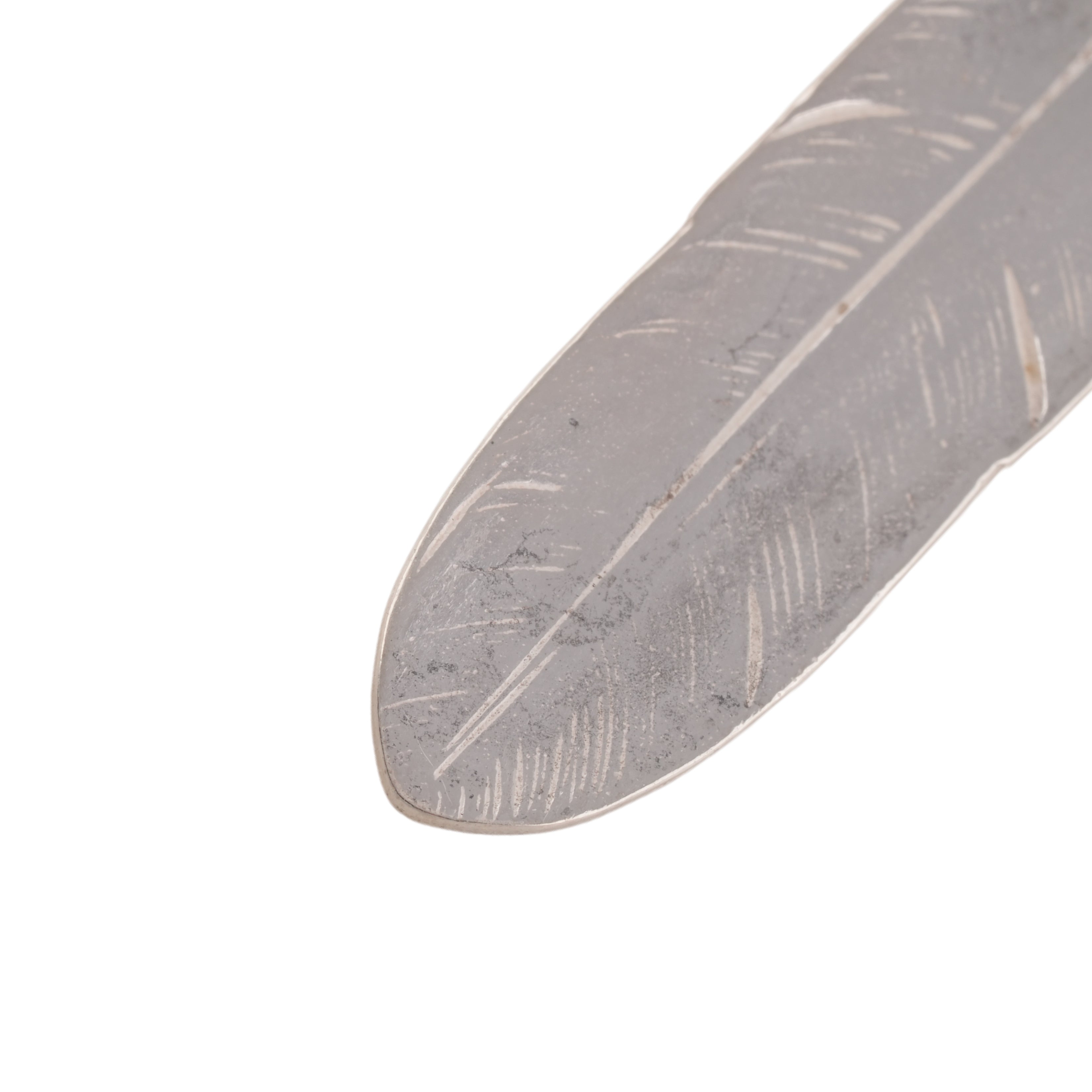 Gold Top Heart Wheel Silver Feather (L) #00245
