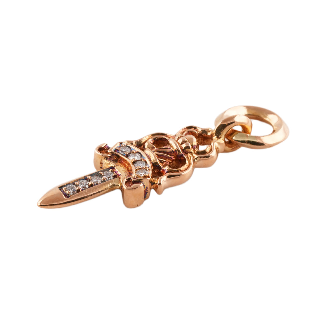 22k Diamond #5 Dagger Charm