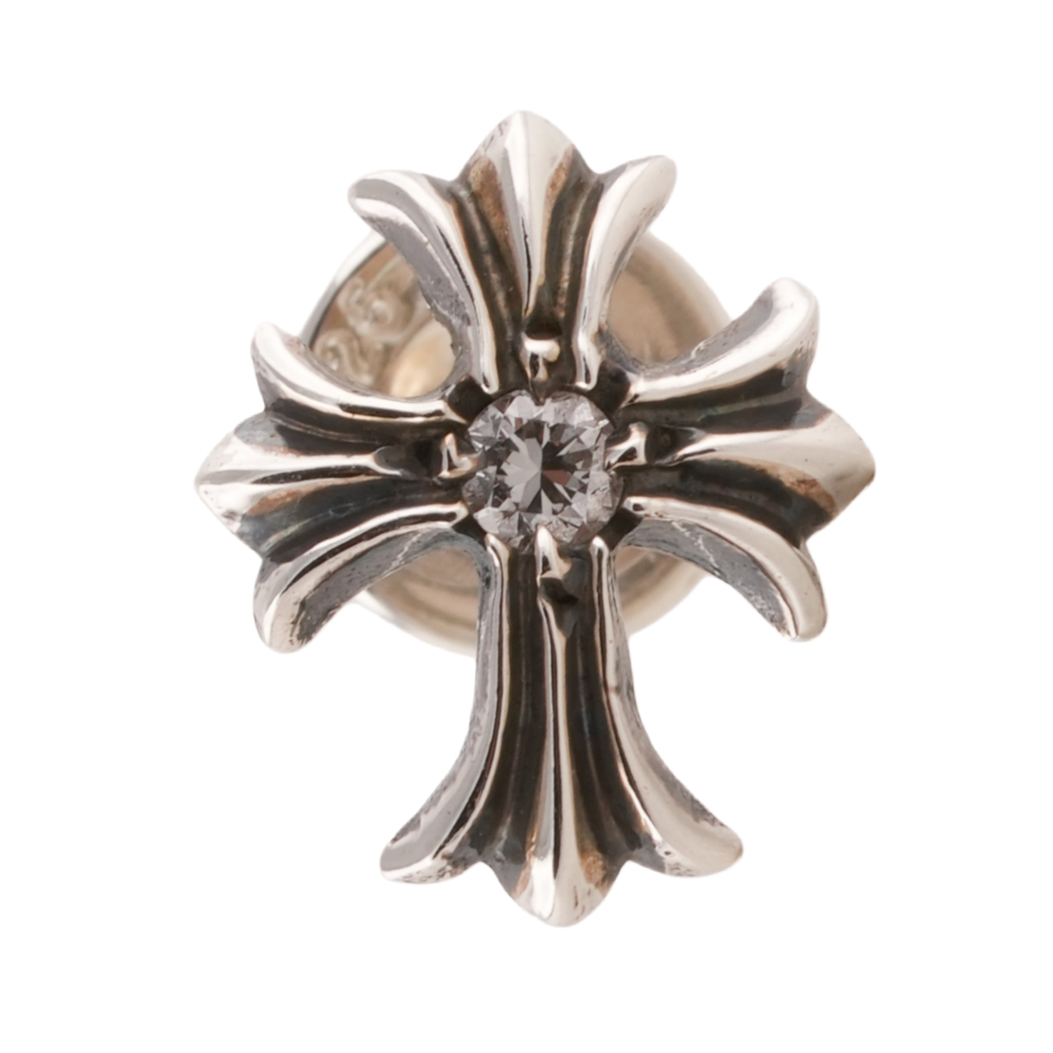 Diamond No2 CH Cross Stud Earring #00437