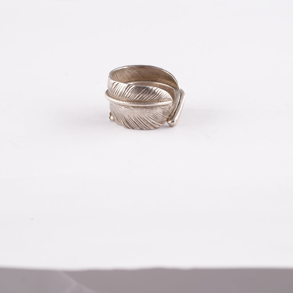 Plain Feather Silver Ring (Right) (US7.75)