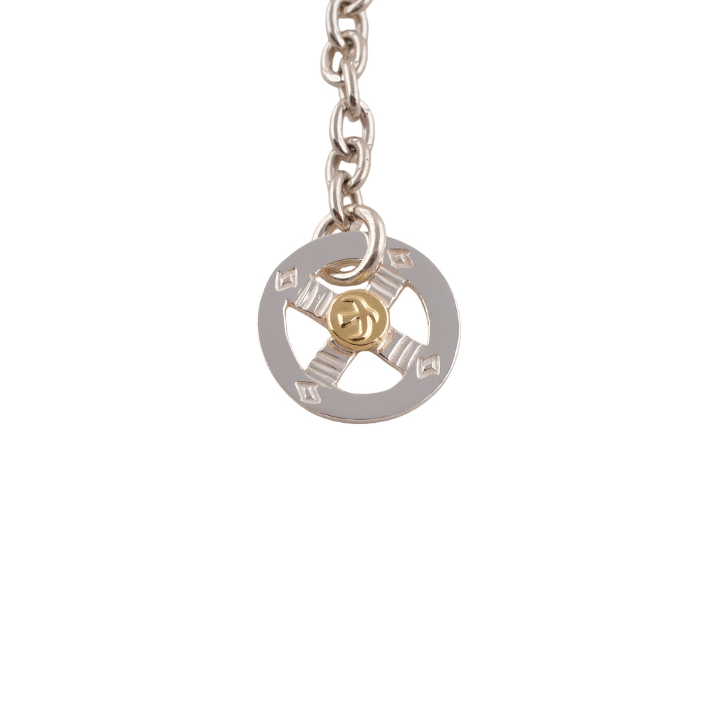 Eagle Silver Hook & Gold Eagle Stamp Silver Wheel Thick Round Chain Necklace (20inch)