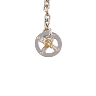 Eagle Silver Hook & Gold Eagle Stamp Silver Wheel Thick Round Chain Necklace (20inch)
