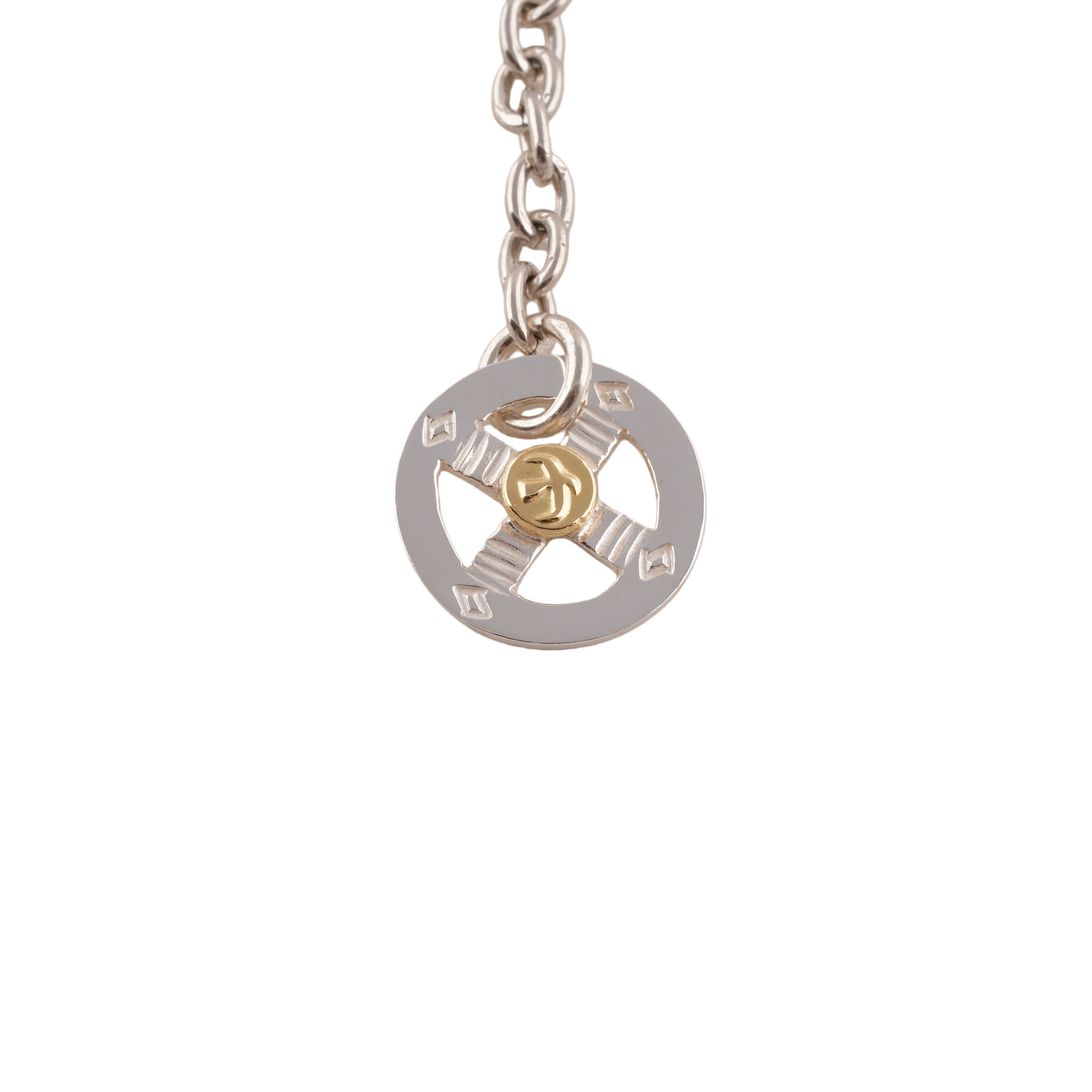 Eagle Silver Hook & Gold Eagle Stamp Silver Wheel Thick Round Chain Necklace (20inch)