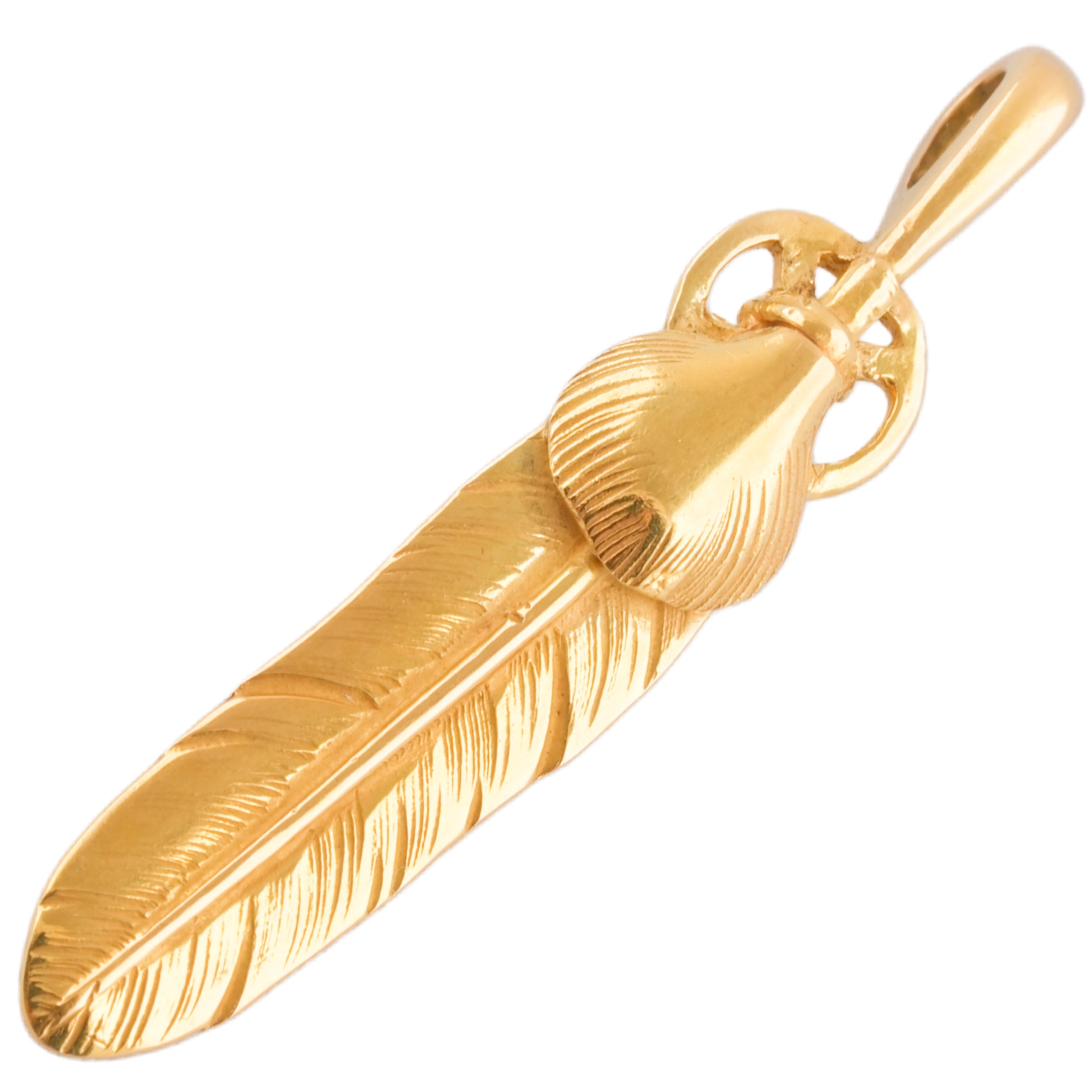 Gold Top Heart Wheel Silver Feather (S) #00207