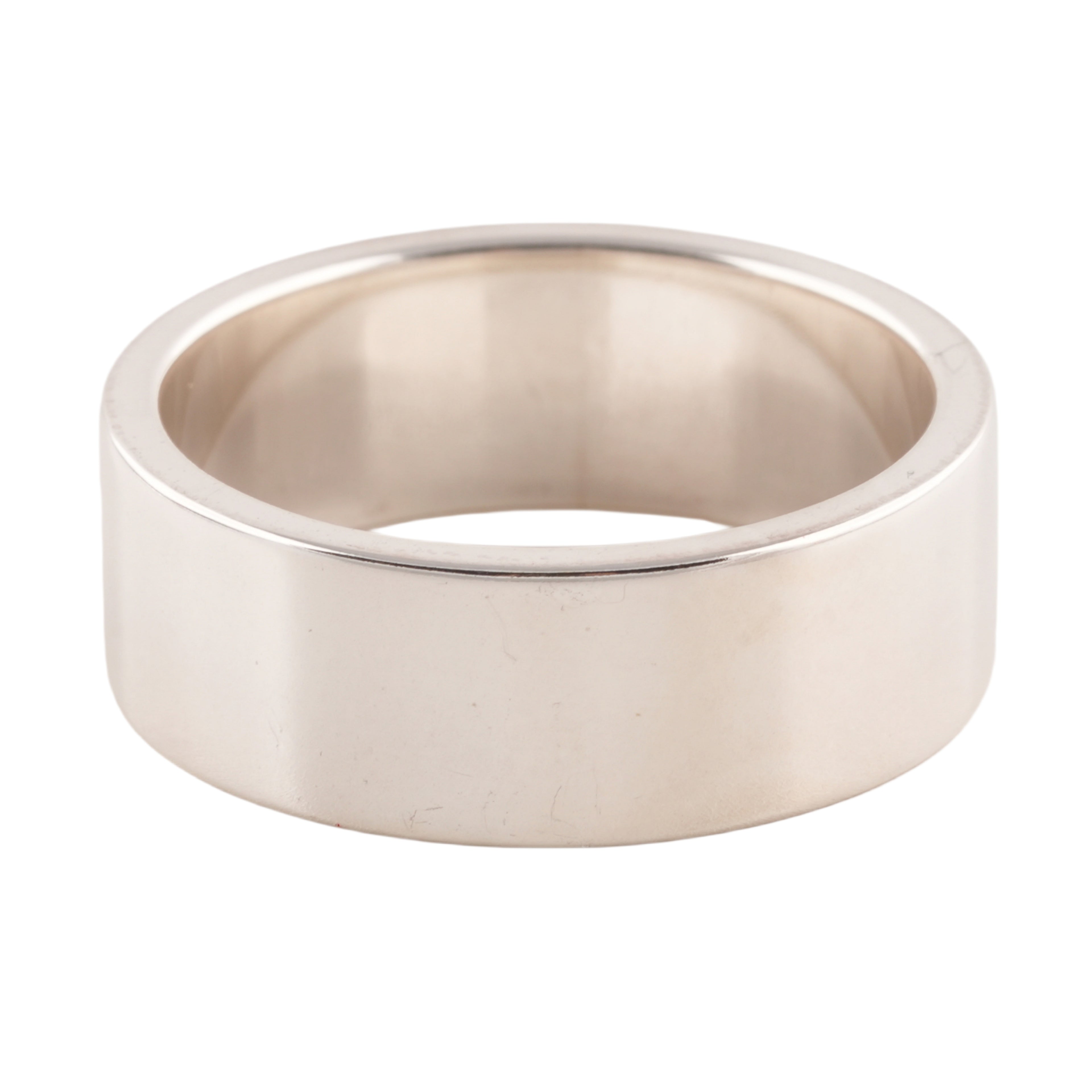 Gold Rose Stamp Flat Silver Ring (US10)