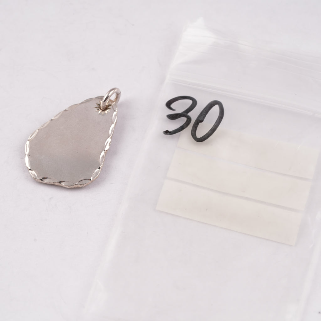 Gold Rose Stamp Drop Silver Medallion Pendant