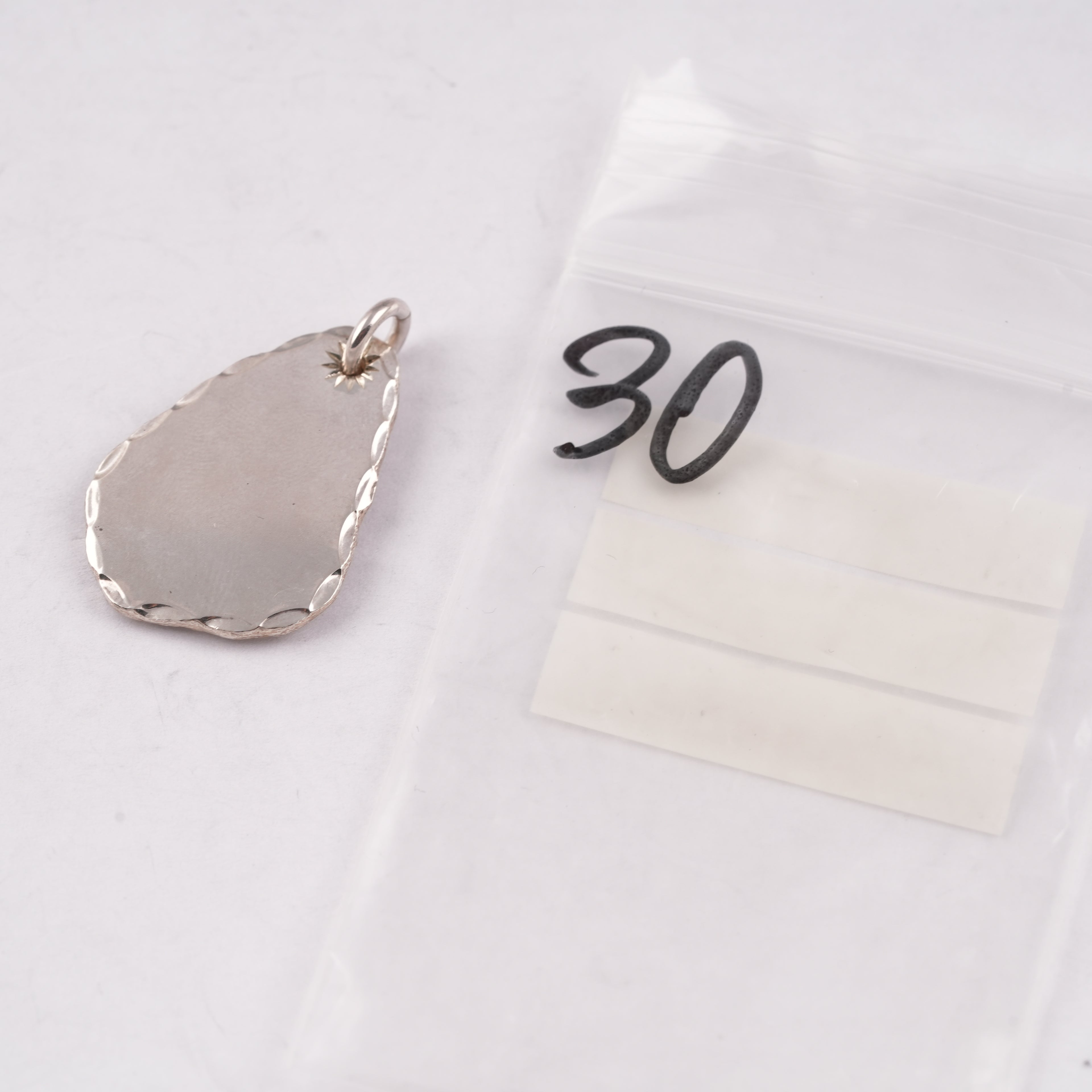 Gold Rose Stamp Drop Silver Medallion Pendant