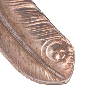 Claw Silver Feather w/ Gold Stamp Pendant (Right)(XL)