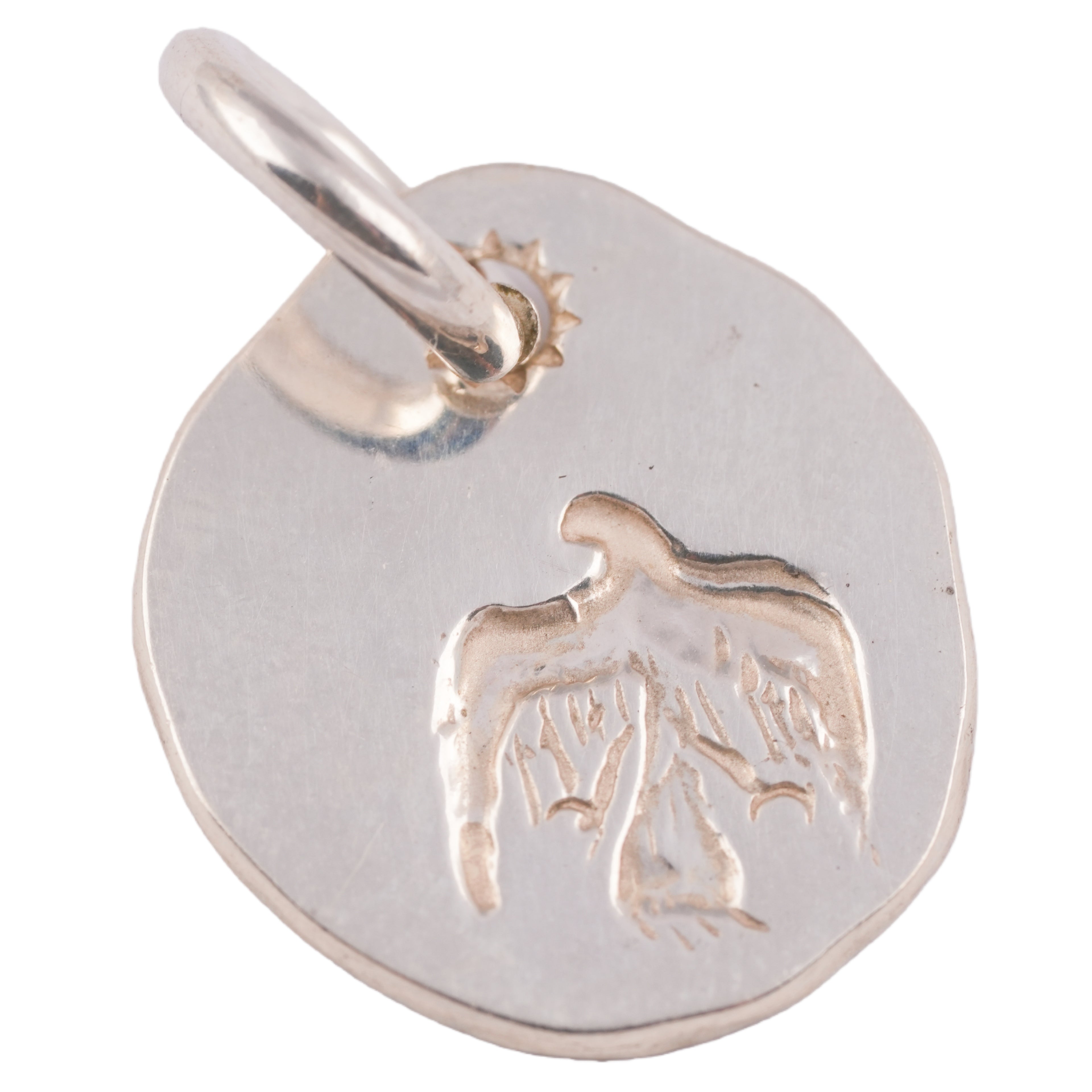 Eagle-in-Sun Silver Medallion Pendant (L)