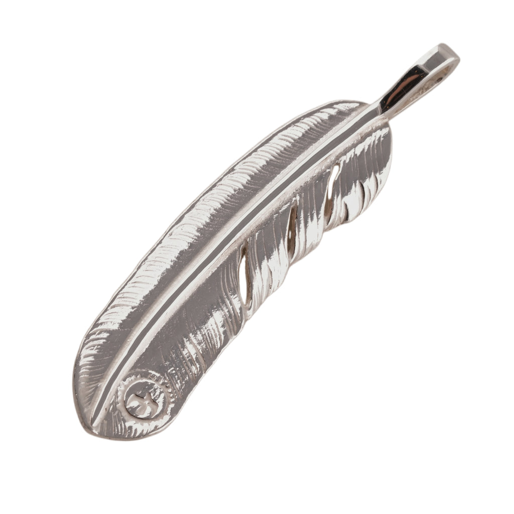 Gold Stamp Silver Feather (Right)(XL) #00251