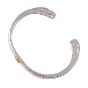 Eagle Head Silver Cuff w/ Gold Stamp (M)
