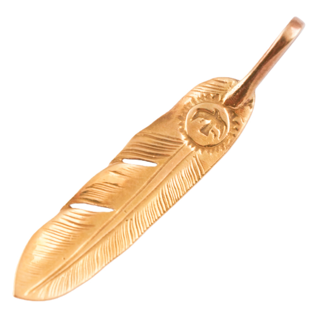Gold Feather Pendant (Left)(L)