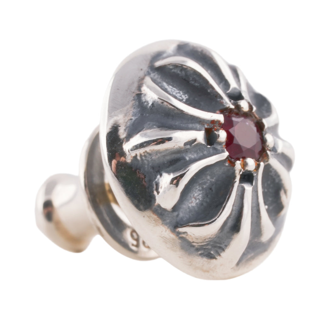 Ruby Cross Ball Stud Earring #00526