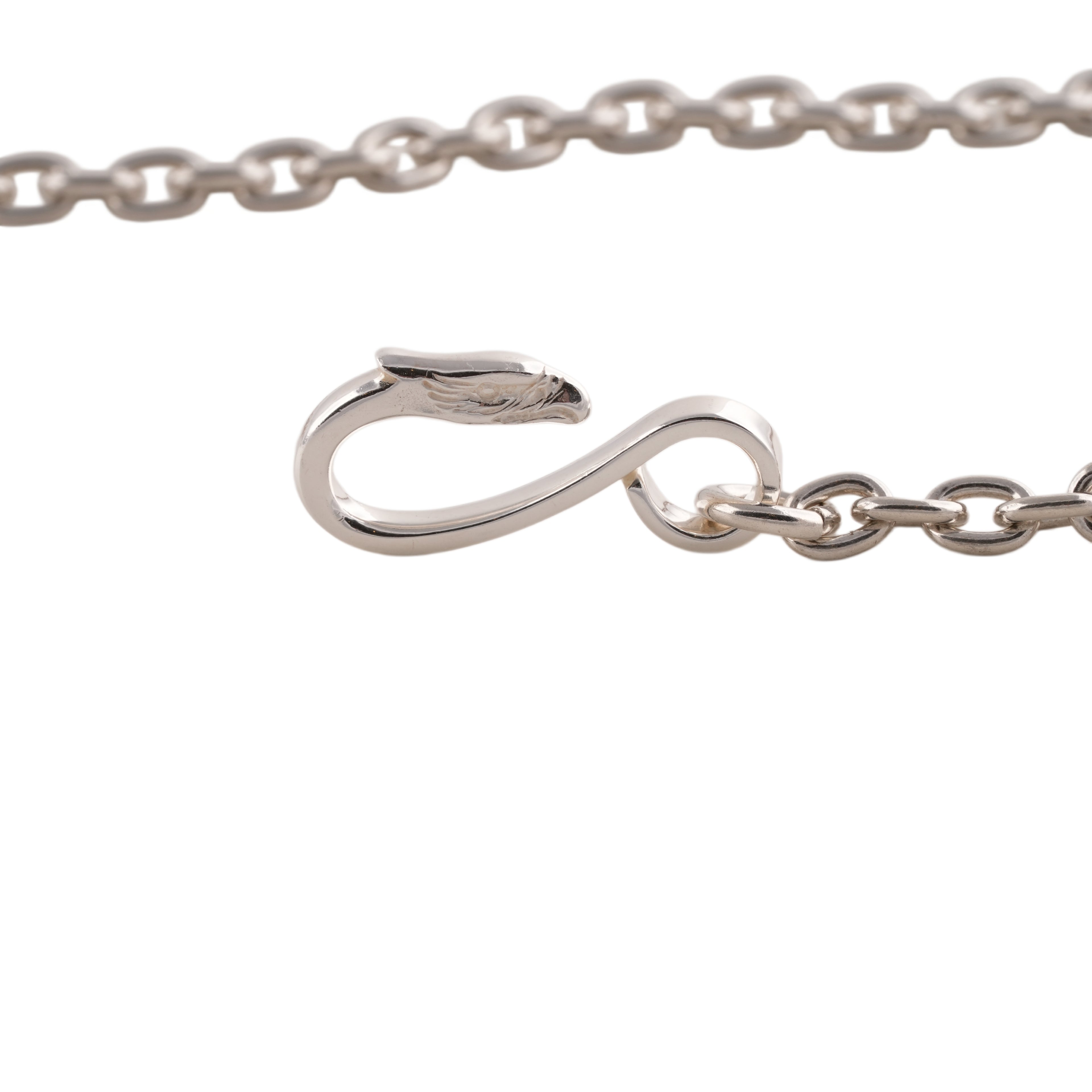 Eagle Silver Hook & Gold Eagle Stamp Silver Wheel Thick Round Chain Necklace (20inch) #00379