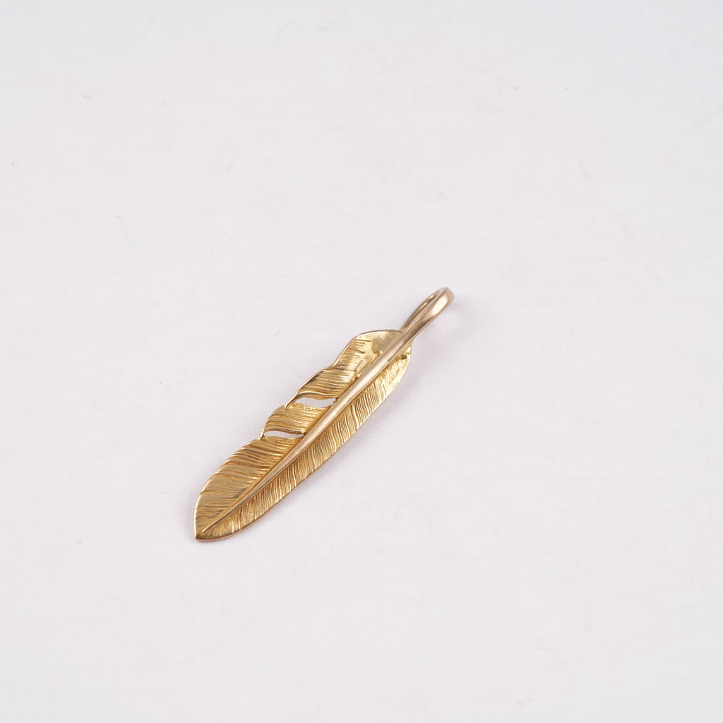 Gold Feather Pendant (Right)(L) #00102