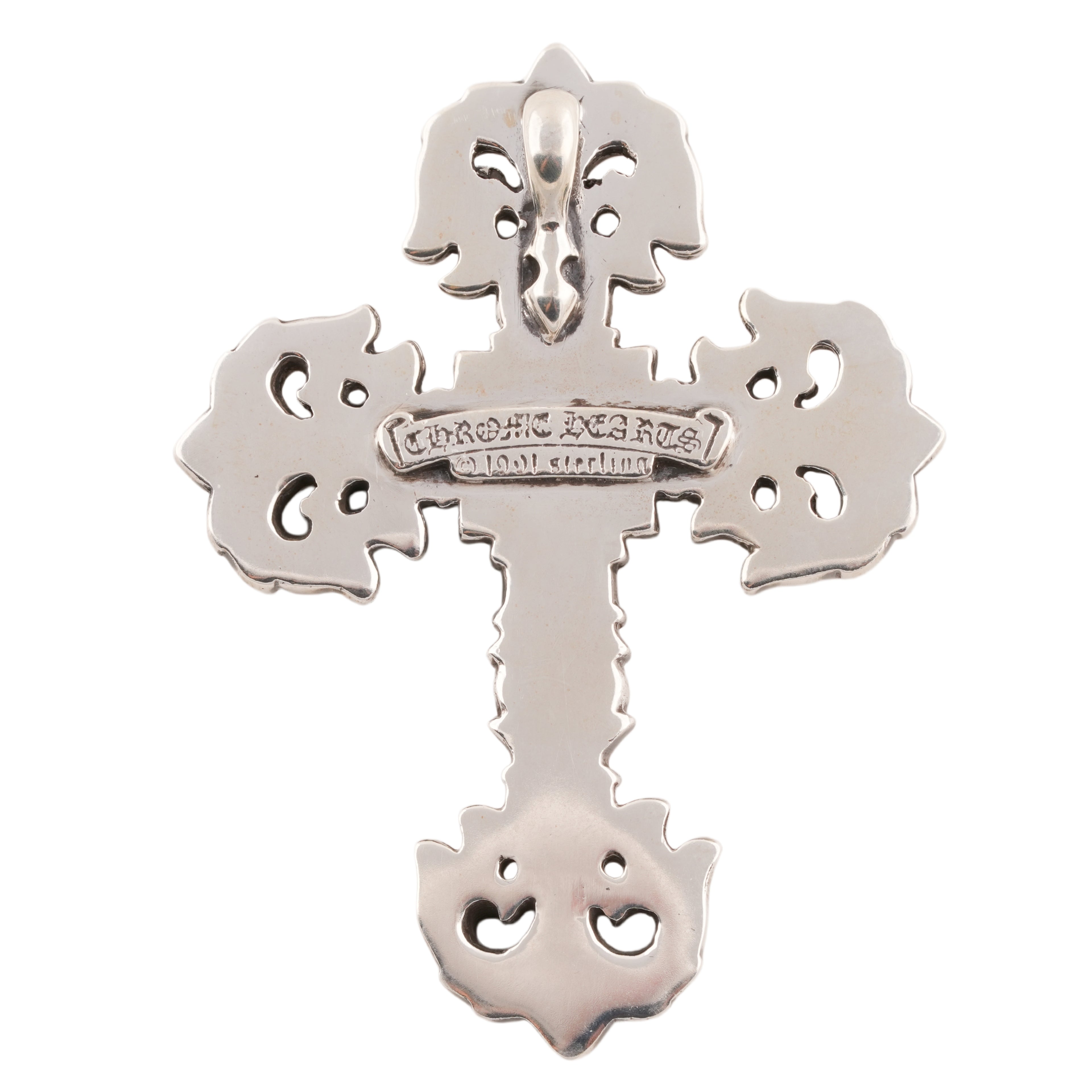 Large Filigree Cross Pendant Leather Braid Necklace