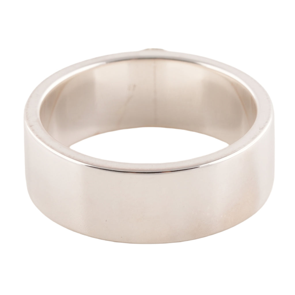 Gold Eagle Stamp Flat Silver Ring (US10)