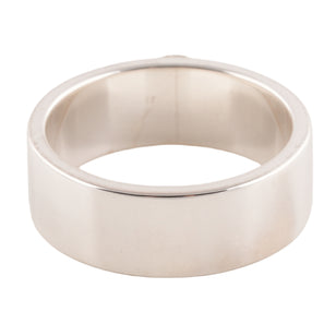 Gold Eagle Stamp Flat Silver Ring (US10)