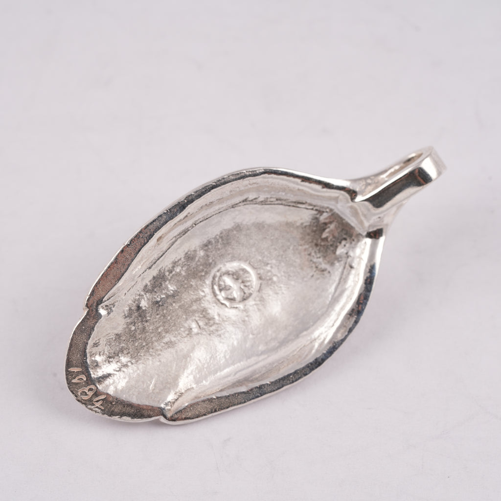 Rope-Bezel Turquoise Eagle Silver Spoon Pendant
