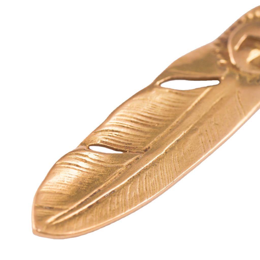 Gold Feather Pendant (Left)(M)