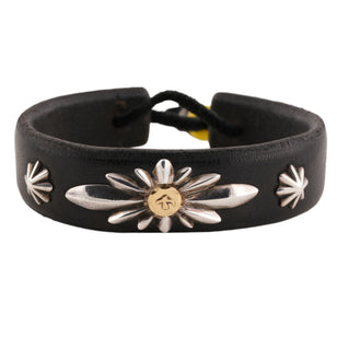 Gold Stamp GC24 3-Concho Leather Bracelet