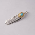 Gold Top & Rope-Bezel Turquoise Silver Feather (Right)(XL) — Goro's