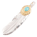 Gold Top & Rope-Bezel Turquoise Silver Feather (Right)(XL) — Goro's