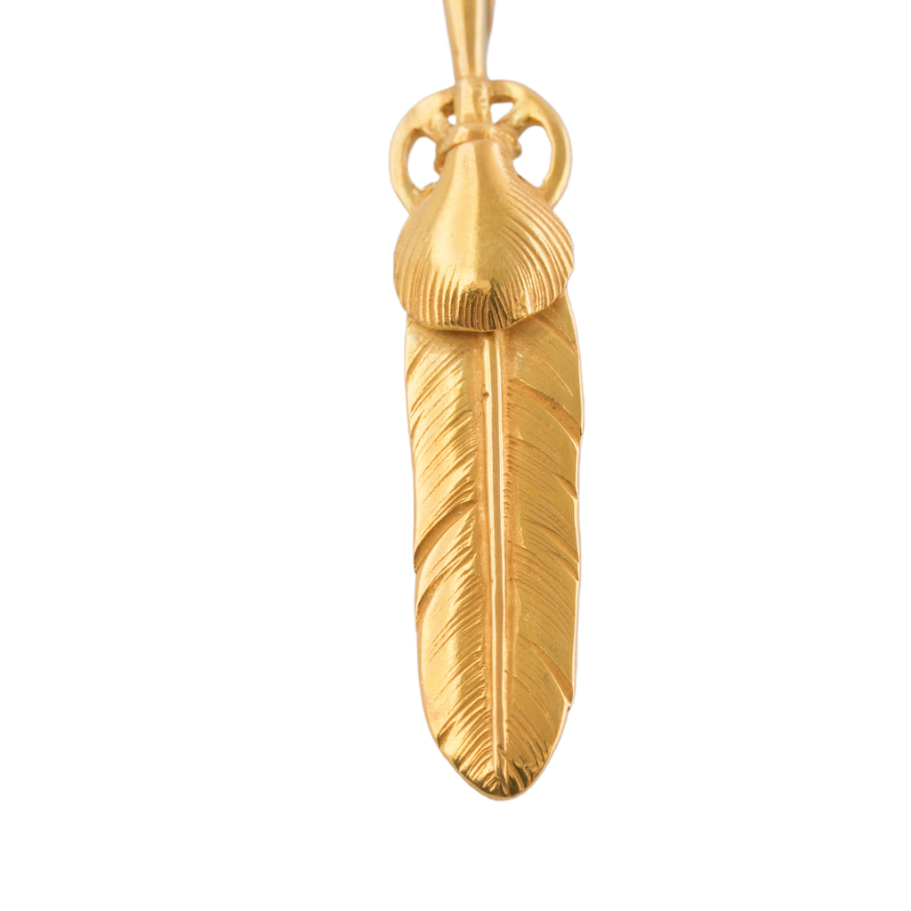 Gold Top Heart Wheel Silver Feather (S) #00207
