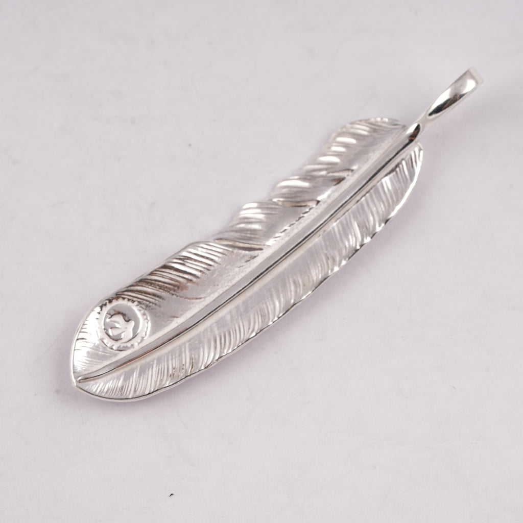Gold Stamp Silver Feather (Left)(XL) #00190