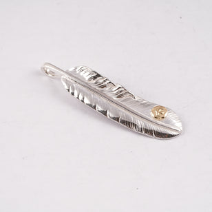 Gold Stamp Silver Feather (Left)(XL) #00189
