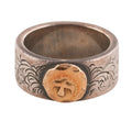 Gold Eagle Stamp Flat Silver Ring (Goro-Stamped 'Chikako' Custom) (US5) — Goro's