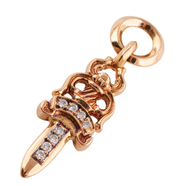 22k Diamond #5 Dagger Charm