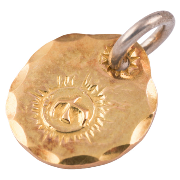 Eagle-in-Sun Gold Medallion Pendant (L)
