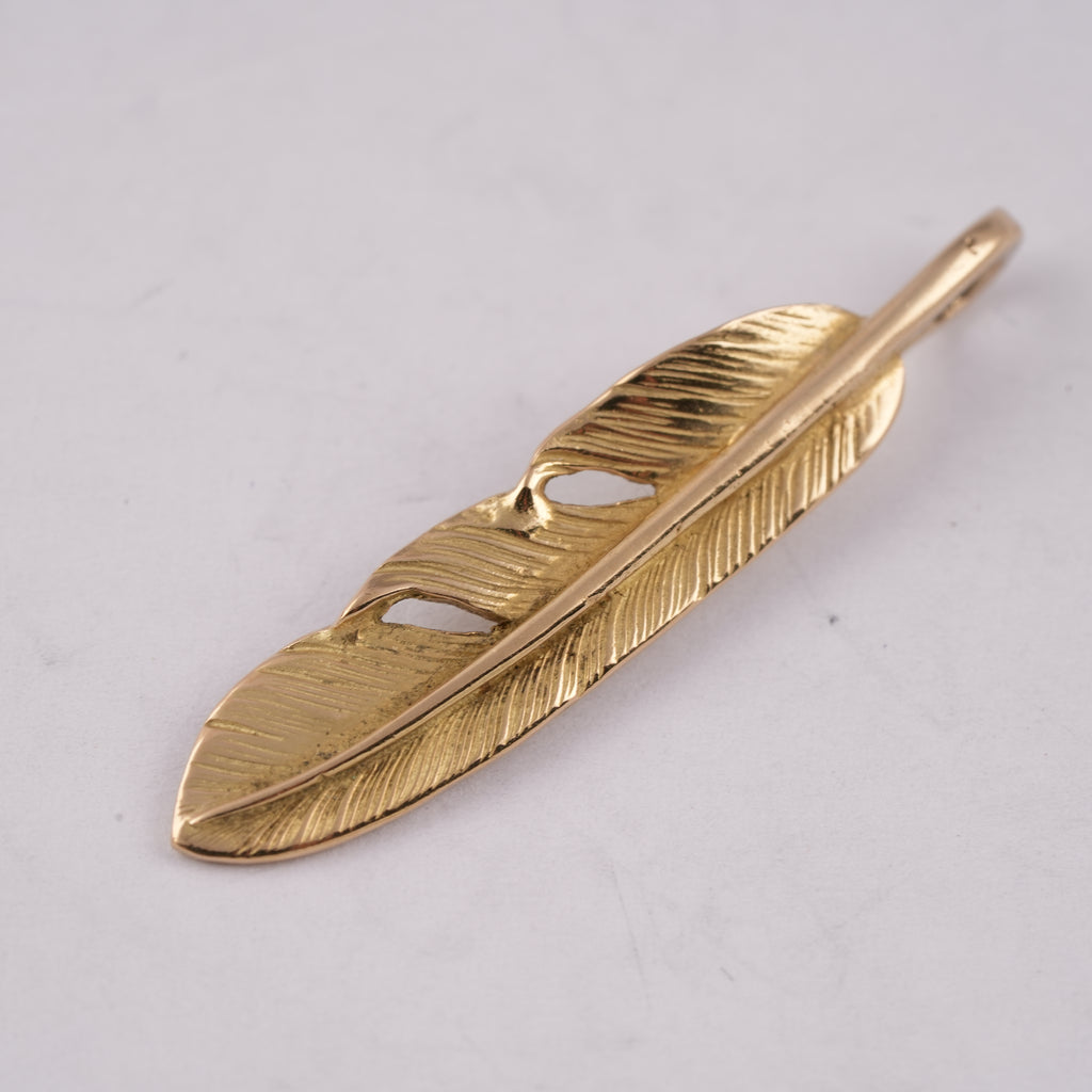 Gold Feather Pendant (Right)(S)