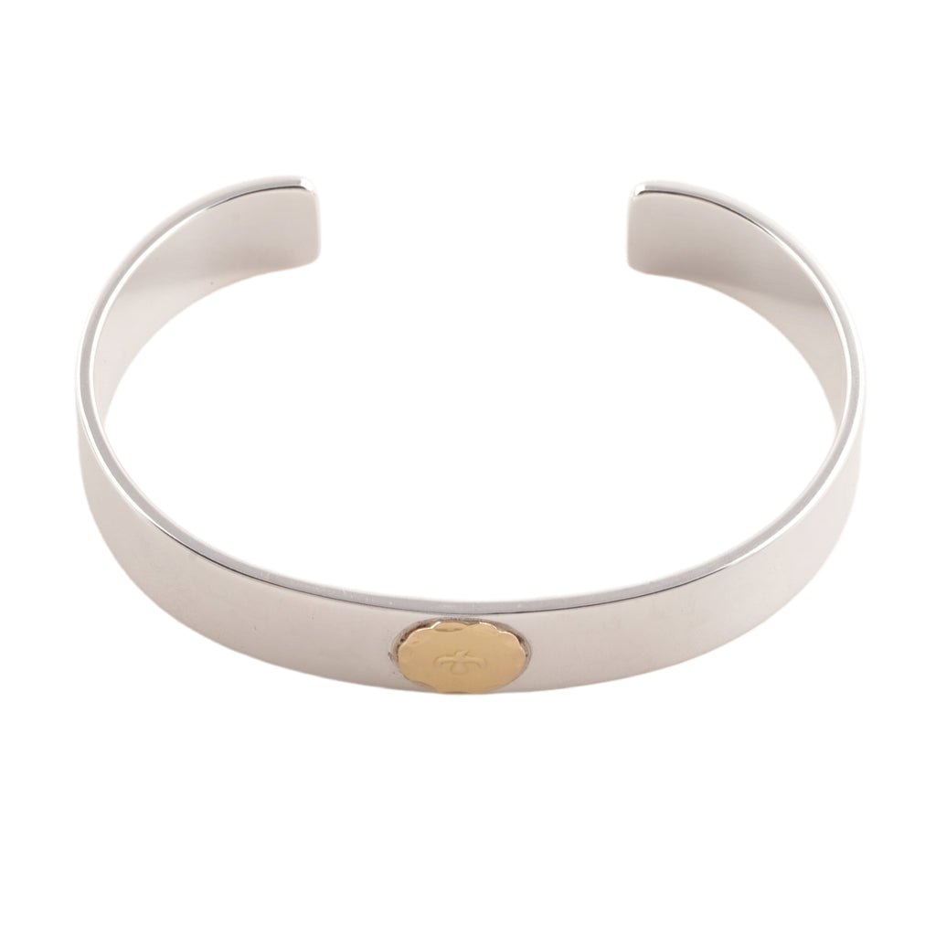 Gold Eagle Stamp Flat Silver Cuff (M) (7inch) #00307