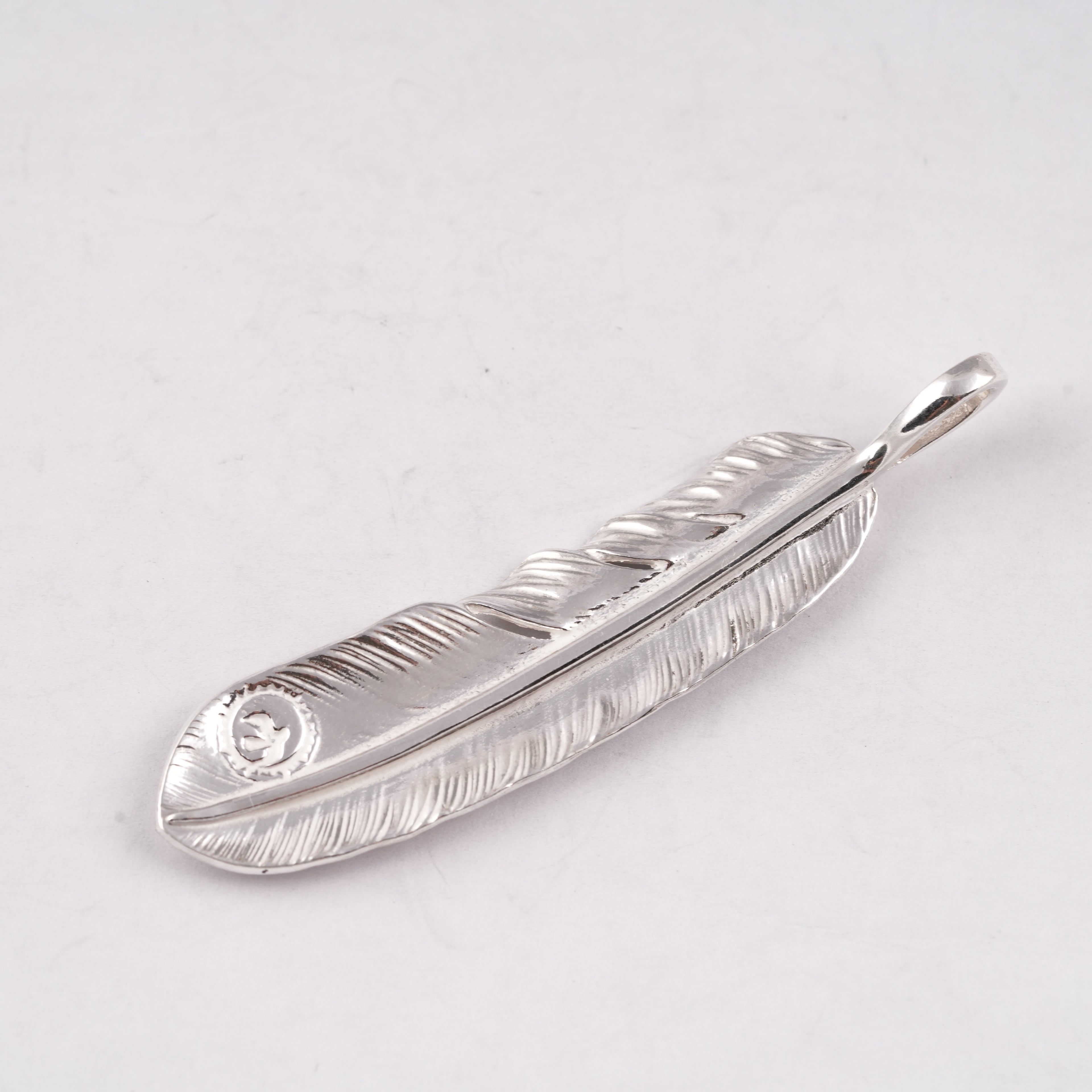 Gold Stamp Silver Feather (Left)(XL) #00186