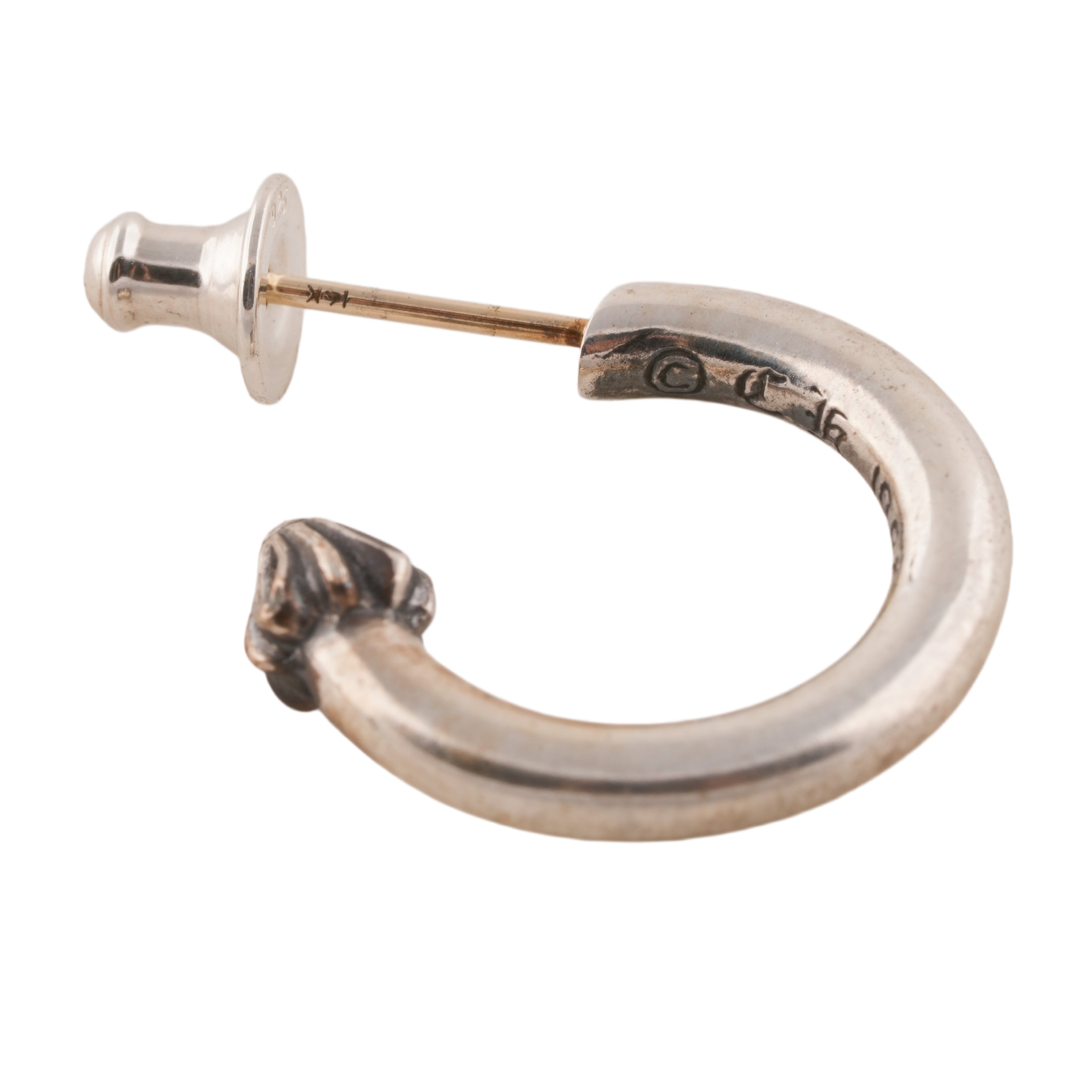 Plain Cross Nail Hoop Earring #00407