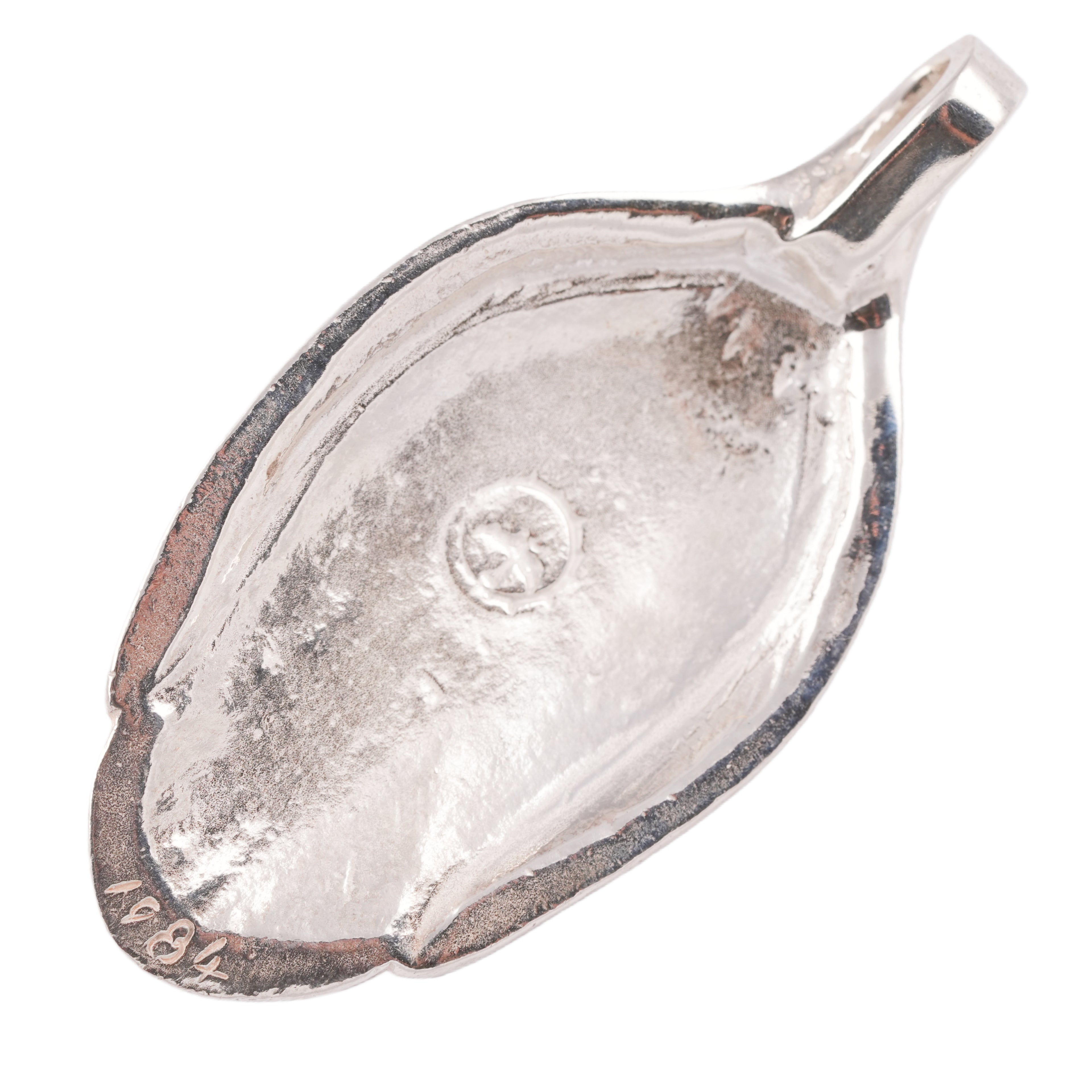 Rope-Bezel Turquoise Eagle Silver Spoon Pendant