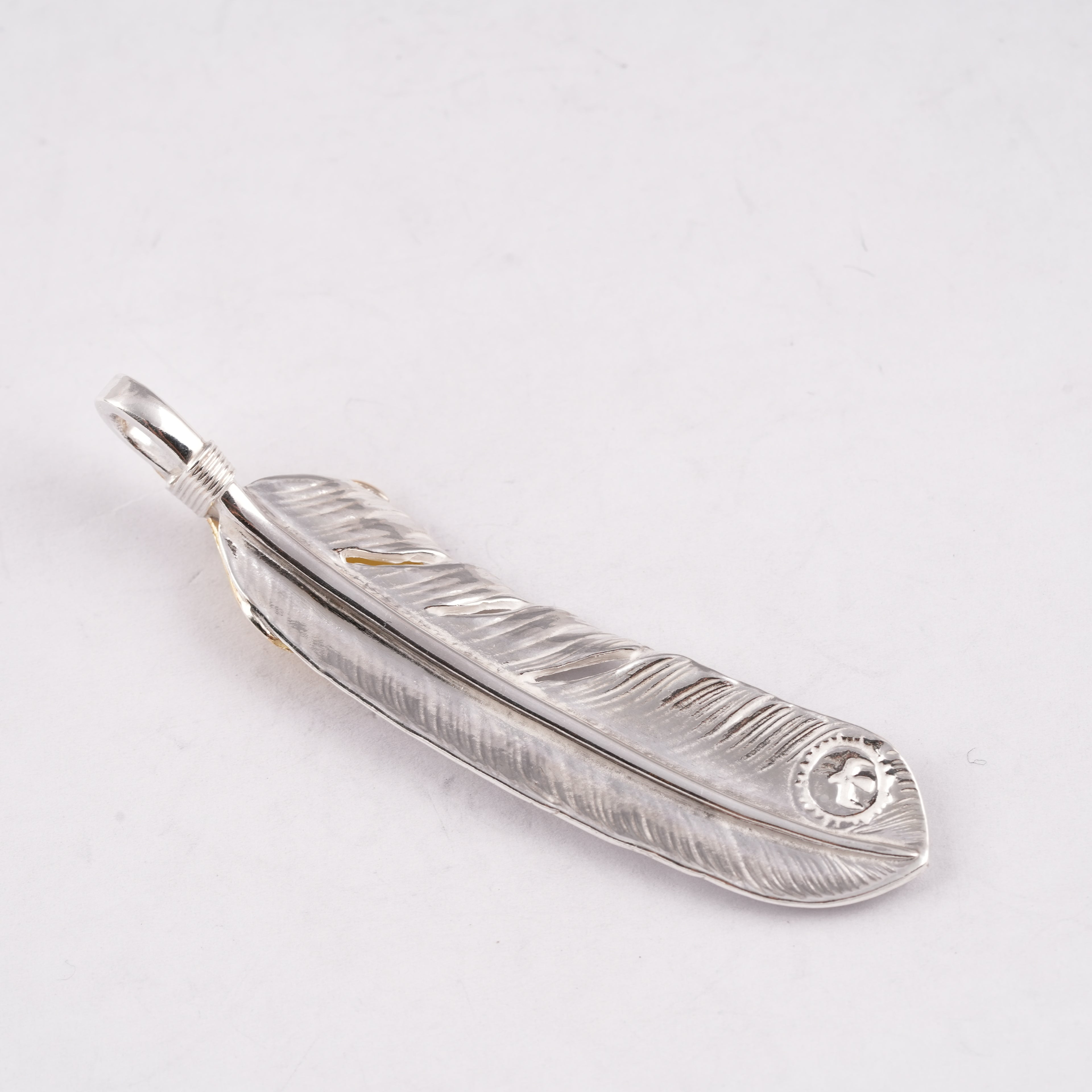 Gold Top Silver Feather (Right)(XL) #00175