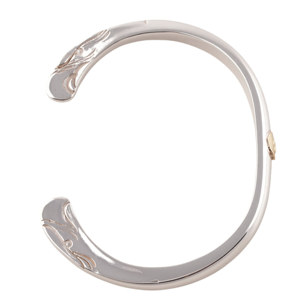 Eagle Head Silver Cuff w/ Gold Stamp (M)