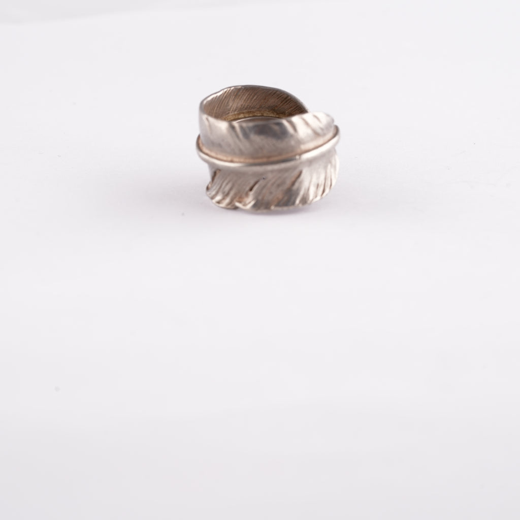 Plain Feather Silver Ring (Left) (US6.5)