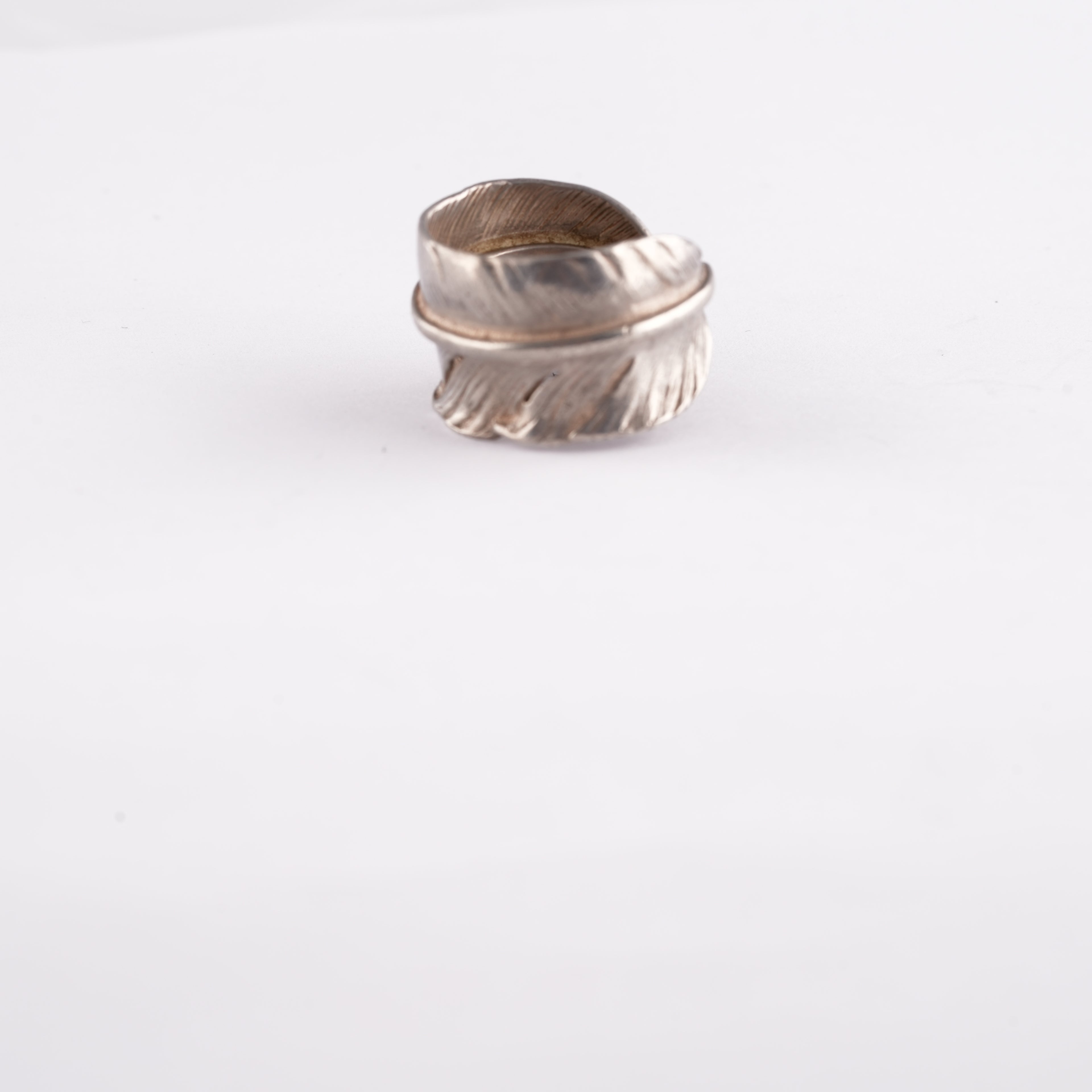 Plain Feather Silver Ring (Left) (US6.5)
