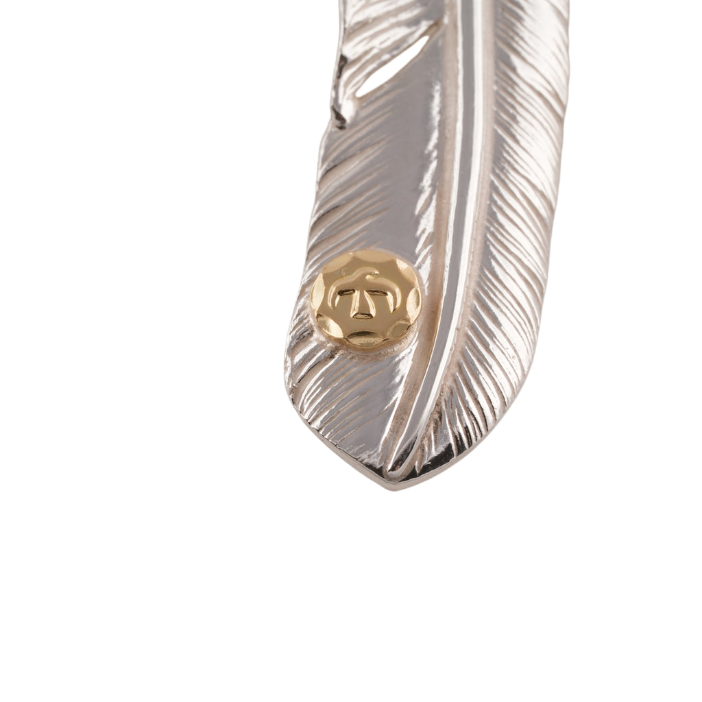 Gold Stamp Silver Feather (Right)(XL) #00554