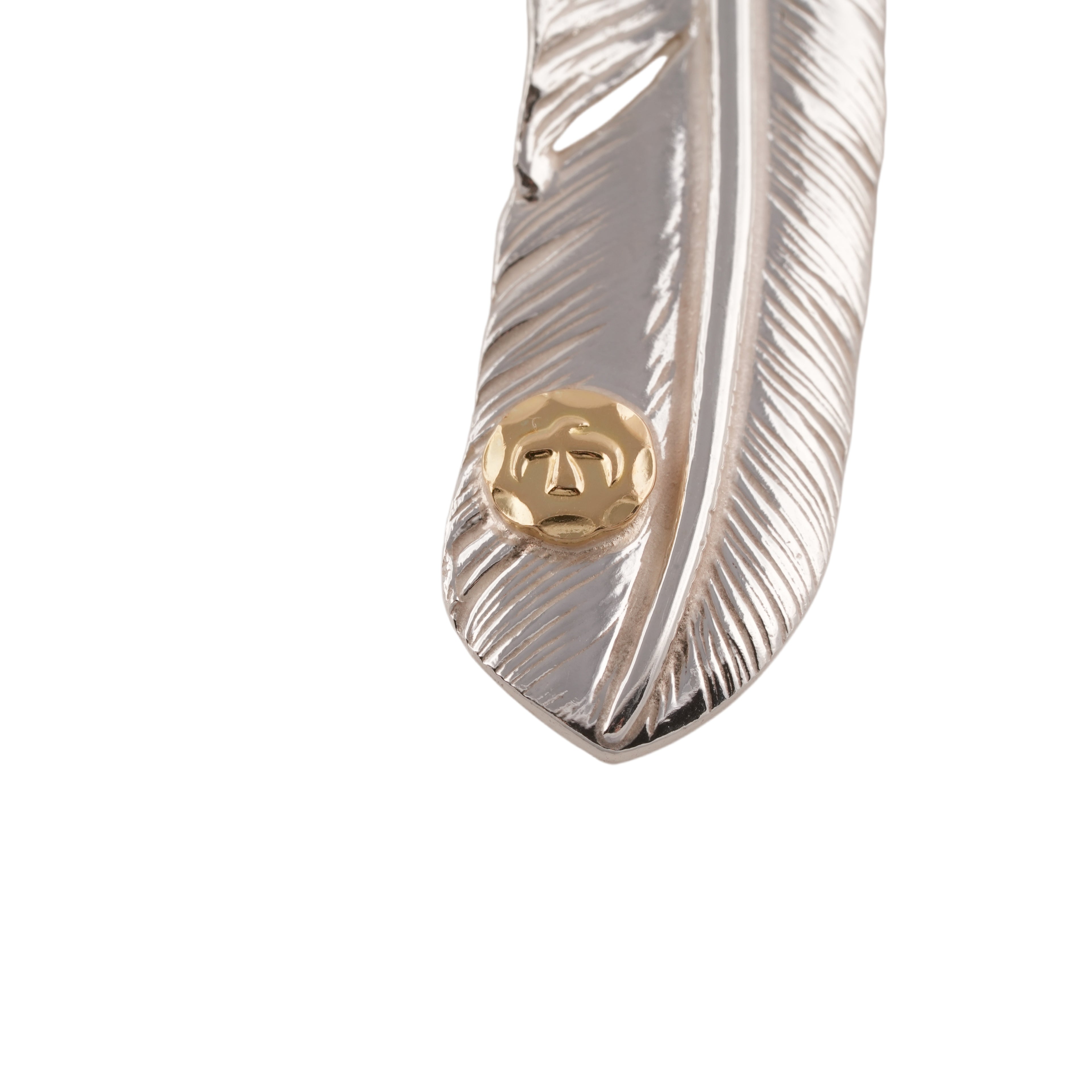 Gold Stamp Silver Feather (Right)(XL) #00554