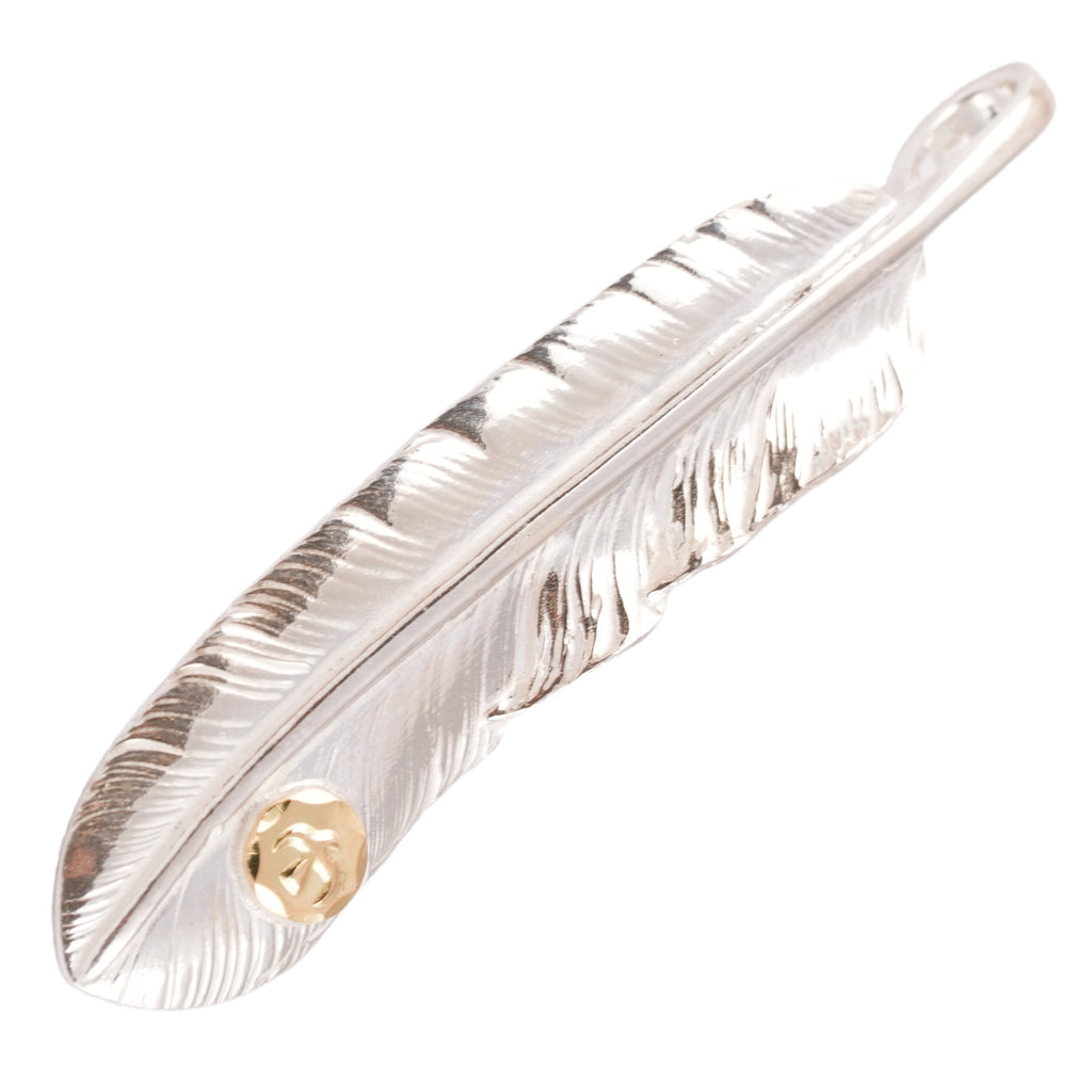 Gold Stamp Silver Feather (Left)(XL) #00187
